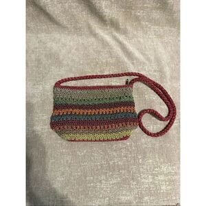 Lina Women's Braided Strap Crochet Crossbody Shoulder Bag Multicolor OS